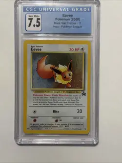 Eevee Holo CGC 7.5 NM + Pokemon League Black Star Promo #11 - 2000 Vintage - Image 1