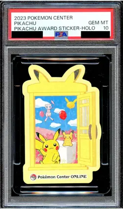 PSA 10 Pikachu Holo 2023 Pikachu Award Japanese Pokemon Center Online Sticker - Image 1
