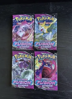 Pokemon Fusion Strike And shining Fates. 4 Packs Each. 8 Packs Total. - Image 1