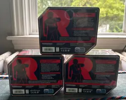 Pokemon TCG Destined Rivals Team Rocket Tin Set Complete Art Lot of 3 New Sealed - Image 2