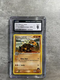 Pokemon Card Team Magma's Lairon Rare CGC 9 Mint, Magma Vs Aqua 20/95, 2004 (1) - Image 1