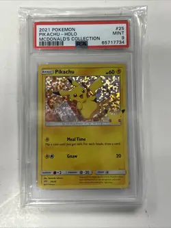 Pokemon Card - Pikachu Mcdonalds 25/25 Holo 25th Anniversary Promo 2021 PSA 9 - Image 1