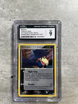 Pokemon Card Murkrow Rev Holo Rare CGC 9 Mint, EX Unsern Forces 30/115 2005 (1A) - Image 1