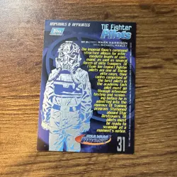 The Fighter Pilot 1996 Topps Star Wars Finest Gold Parallel Refractor Card #31 - Image 2