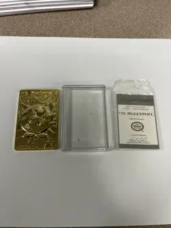 VINTAGE Burger King Pokemon #39 Jigglypuff 23k Gold Plated card 1999 with Coa - Image 1