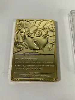 VINTAGE Burger King Pokemon #39 Jigglypuff 23k Gold Plated card 1999 with Coa - Image 3