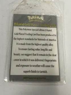 VINTAGE Burger King Pokemon #39 Jigglypuff 23k Gold Plated card 1999 with Coa - Image 4