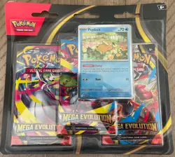 Pokemon Trading Card Game Mega Evolution 3 Pack Blister Set - Image 1
