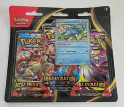 2025 Pokemon Mega Evolution 3 Pack Blister with Golduck Promo Card NEW RELEASE - Image 1