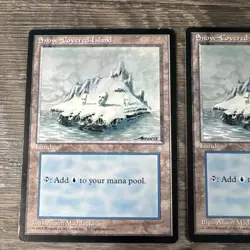 X2 MTG Snow-Covered Island #371 LP Ice Age 1995 - Image 3