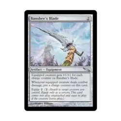 WOTC MtG Mirrodin Banshee's Blade (U) (Foil) EX - Image 1