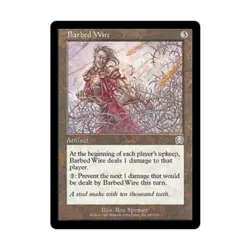 WOTC MtG Mercadian Masques Barbed Wire (U) (Foil) EX - Image 1