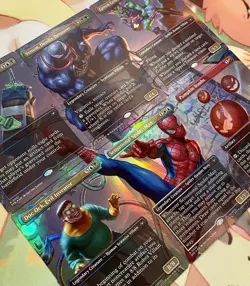 MTG Spider-Man COMPLETE SET of Borderless [Foil] Continuous Art Rares Magic NM/M - Image 1