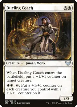 Dueling Coach 15 STX Human Monk Creature Uncommon MTG Monteiro White 2021 - Image 1