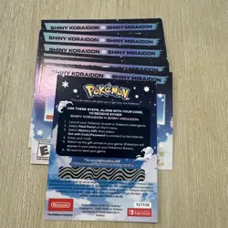POKEMON SCARLET/VIOLET SERIAL CODES SHINY MIRAIDON AND SHINY KORAIDON UNSCRATCD - Image 2