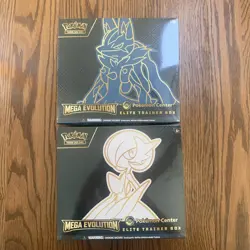 FACTORY SEALED 2025 Pokemon Center Mega Evolution ETBs Lucario And Gardevoir - Image 1