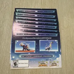 POKEMON SCARLET/VIOLET SERIAL CODES SHINY MIRAIDON AND SHINY KORAIDON UNSCRATCHD - Image 1