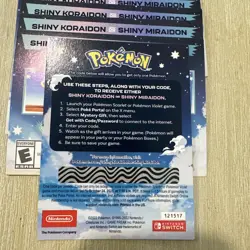 POKEMON SCARLET/VIOLET SERIAL CODES SHINY MIRAIDON AND SHINY KORAIDON UNSCRATCHD - Image 2