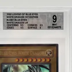 Yu-Gi-Oh BGS 9 Blue-Eyes White Dragon LOB-001 Ultra Rare 1st Edition Yugioh - Image 3