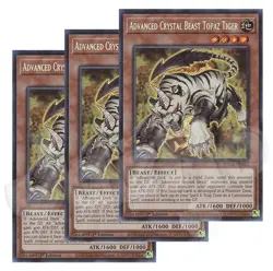 Yugioh Advanced Crystal Beast Topaz Tiger x3 - 1st Secret Rare NM - Free Holo - Image 1