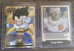 Dragon Ball Z Super Card Game Vegeta Gold Card And Piccolo Energy Marker Holo - Image 1