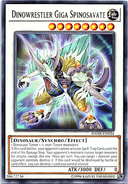 Dinowrestler Giga Spinosavate DANE-EN034 Yu-Gi-Oh! Card Light Play Unlimited - Image 1