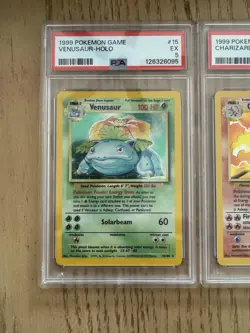 Charizard, Blastoise, Venusaur-Holos-Base set- PSA 3 Card Lot - Image 3