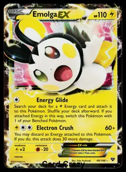 Emolga EX 46/146 - XY Base Set - Ultra Rare Holo Pokemon Card - Near Mint (NM) - Image 1