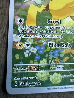Pokemon TCG Pikachu Sv: Scarlet & Violet 088 Black Star Promo Card Holo - Image 3