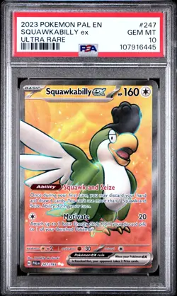 Pokemon TCG Squawkabilly ex 247/193 2023 Paldea Evolved Ultra Rare Card - PSA 10 - Image 1