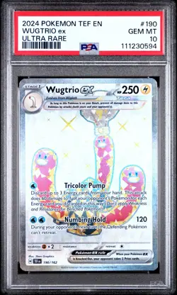 Pokemon TCG Wugtrio ex 190/162 Temporal Forces Ultra Rare Card - PSA 10 GEM MINT - Image 1