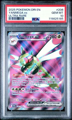 Pokemon TCG Yanmega ex 206/182 2025 Destined Rivals Ultra Rare Card - PSA 10 - Image 1