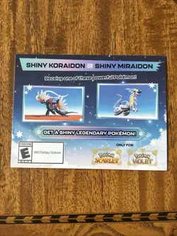 Shiny Koraidon & Miraidon Pokemon Scarlet Violet Code Card - Gamestop - Image 1
