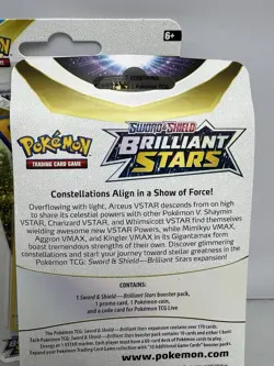 (5) Lot Pokemon TCG Sword & Shield Brilliant Stars Booster Packs W/ Promo Coin - Image 4