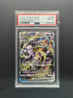 PSA 10 GEM MINT 2023 Pokemon Mewtwo VSTAR GG44 Crown Zenith Alt Art - Image 1