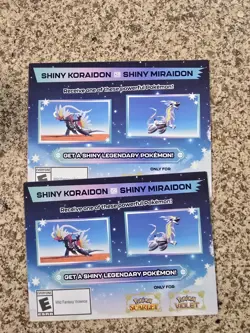 Shiny Koraidon & Miraidon Pokemon Scarlet Violet Code Card Gamestop 2nd Listing - Image 1