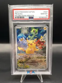2023 Pokemon SVP EN Pikachu Paldea Evolved ETB PSA 10 - Image 1