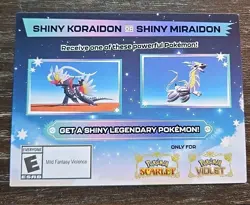 Shiny Koraidon & Miraidon Pokemon Scarlet Violet Code Card - Gamestop - Image 1