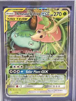 2019 POKEMON SUN & MOON VENUSAUR & SNIVY GX COSMIC ECLIPSE PSA #1 GEM MT 10 - Image 2