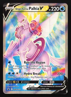 Pokemon Origin Forme Palkia V SWSH253 Full Art Holo Black Star Promo LP - Image 1