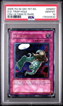 2005 Yu-Gi-Oh! DD Trap Hole Cybernetic Revolution CRV 1st Edition UTR PSA 10 - Image 1