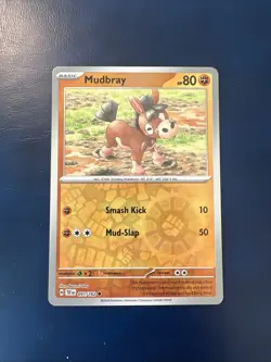 Mudbray Common Reverse Holo Fighting Temporal Forces Pokemon TCG Card 091/162 - Image 1