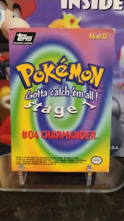 CHARMANDER Stage 1 Embossed POKEMON E4 of 12 Trading Card 1999 TOPPS #04 - Image 2