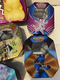 Pokemon TCG 6 x Card Tins Empty Bundle Various Sets. See Photos - Image 2