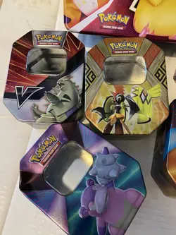 Pokemon TCG 6 x Card Tins Empty Bundle Various Sets. See Photos - Image 3