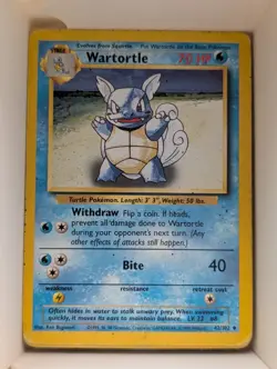 Pokemon TCG Wartortle Card 42/102 Base Set, Regular Unlimited - Image 1