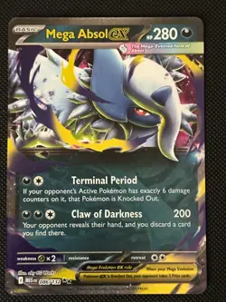 Mega Absol EX 086/132 Double Rare Mega Evolution Holo Pokemon Card - Image 1