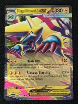 Mega Manectric EX 050/132 Mega Evolution Holo Double Rare Pokemon Card NM - Image 1