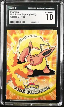 CGC 10 Flareon #136 Topps Series 3 2000 Pokemon Card - Image 1
