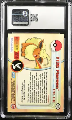 CGC 10 Flareon #136 Topps Series 3 2000 Pokemon Card - Image 2
